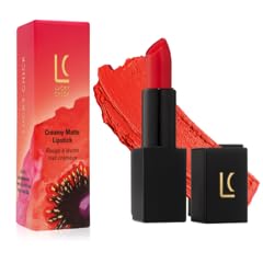 Semi-Matte Lipstick - Courage, Warm Red - Natural Moisturizing Ingredients for All Day Wear - Paraben-Free, Cruelty-Free, Vegan Formula - Hydrating Highly-Pigmented Lip Makeup