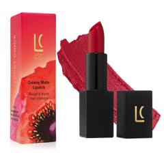 Semi-Matte Lipstick - Desire, Cool Red - Natural Moisturizing Ingredients for All Day Wear - Paraben-Free, Cruelty-Free, Vegan Formula - Hydrating Highly-Pigmented Lip Makeup