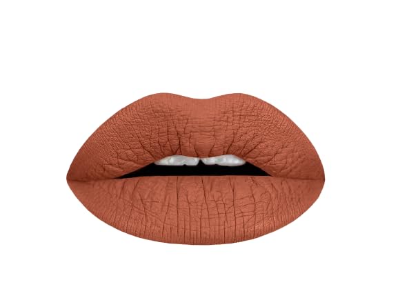 Aromi Matte Liquid Lipstick | Brown Nutmeg Lip Color, Long Wear, Transfer Proof, Paraben, Phthalate, + Gluten Free, Waterproof, Vegan (Dark Caramel)