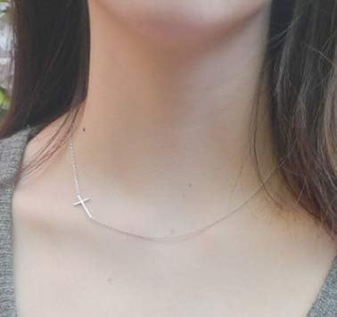Dainty Cross Pendant Necklace Choker Necklace Chain Christian