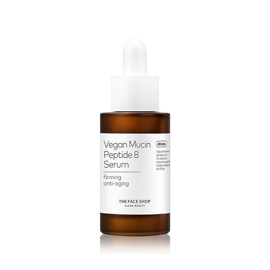The Face Shop 8 Peptide Serum, Vegan Mucin for Hydrating & Firming, Anti Aging Serum for All Skin Types, Korean Skin Care, 30ml/1.01 fl. oz