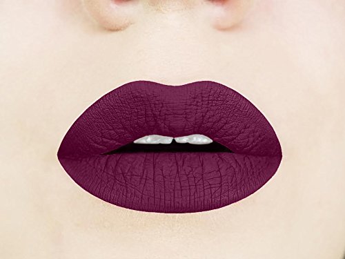Aromi Black Cherry Matte Liquid Lipstick, Dark Plum Maroon Lip Color, Vegan and Cruelty-free, Long-Lasting and Highly Pigmented Lipstick (Black Cherry)