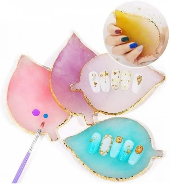1Pc White Resin Nail Art Palette Makeup Mixing