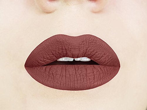 Aromi Chocolate Brown Liquid Lipstick | Dark Brown Nude Lip Color, Vegan and Cruelty-free, Long-lasting, Waterproof, Handmade (Magnetic Mahogany)