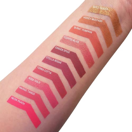 Aromi Matte Liquid Lipstick | Mango Coral Lip Color, Vegan, Cruelty-free, Long-Lasting, Kiss and Smear Proof, Handmade (Mango Tango)