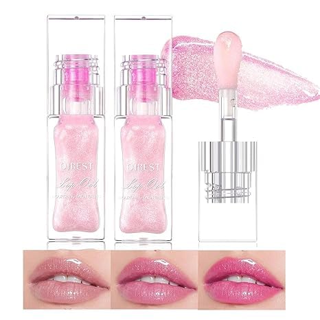 Magic Color Changing Moisturizing Lip Glow Oil Plumping Glimmer Glow Lipstick,Long Lasting Moisturizing Non-sticky Fresh Texture Lip Oil, Hydrating Lip Gloss Lip Balm Transparent Lip Care(2PCS)