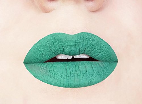 Aromi Jade Green Matte Liquid Lipstick | Green Lip Color, Vegan + Cruelty-free, Long-lasting and Smudge Proof Lipstick, Handmade (Jade Green)