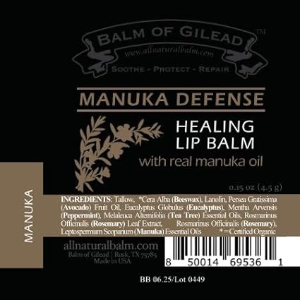 Manuka Defense Healing Lip Balm, Intensive