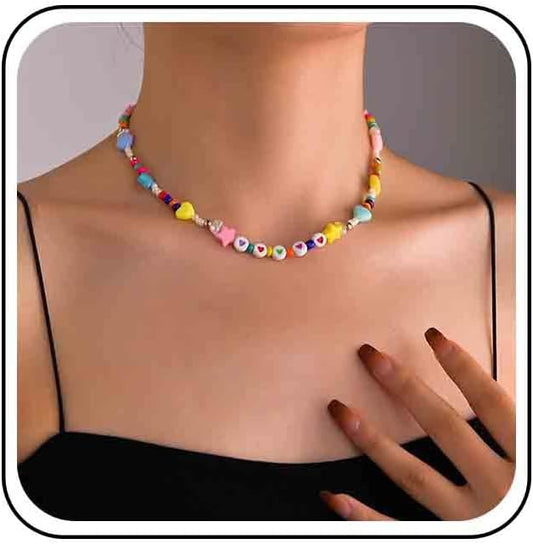 Vintage Seed Bead Choker Necklace Pearl