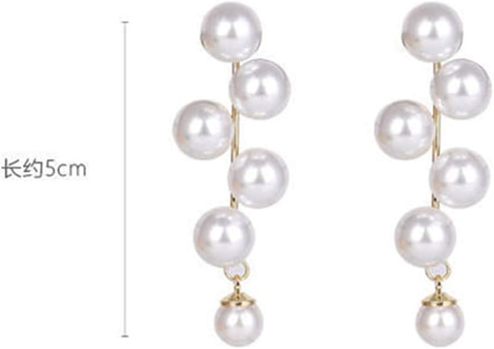 Boho Pearl Drop Earrings Long Pearl Tassel Earrings