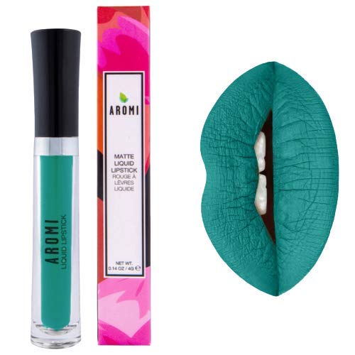 Aromi Teal Matte Liquid Lipstick - Turquoise, Blue Green Lip Color, Vegan and Cruelty-free Makeup, Waterproof, Long-lasting (Mermaid Vibes)