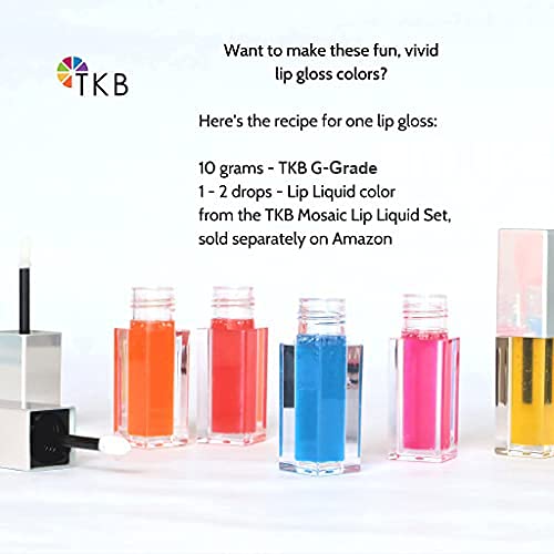 TKB High Shine Lip Gloss Top Coat (G-Grade)| Lip Oil, High Shine, Ready To Wear Clear Lip Gloss, DIY Lip Gloss, Mineral Oil Free 30lb (13.6kg)