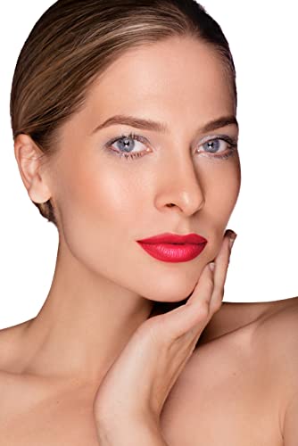 Semi-Matte Lipstick - Courage, Warm Red - Natural Moisturizing Ingredients for All Day Wear - Paraben-Free, Cruelty-Free, Vegan Formula - Hydrating Highly-Pigmented Lip Makeup