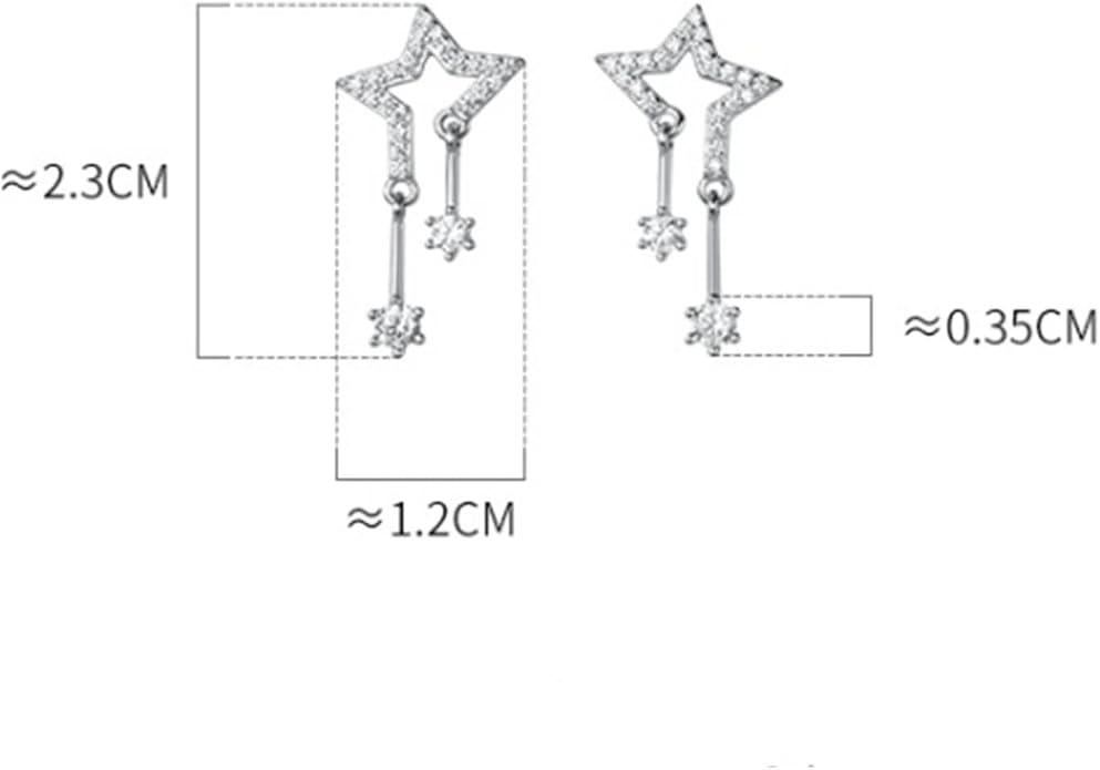 Vintage Crystal Star Earrings Rhinestone Drop