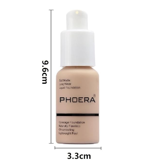 PHOERA Foundation, Flawless Soft Matte Liquid Foundation 24 Pcs-102- Nude)