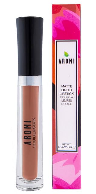 Aromi Matte Liquid Lipstick | Long Lasting, Waterproof, Sand Beige Lip Shade, Tan, Smudge + Transfer Proof, Gluten Free, Vegan Makeup (Caramel Nude)