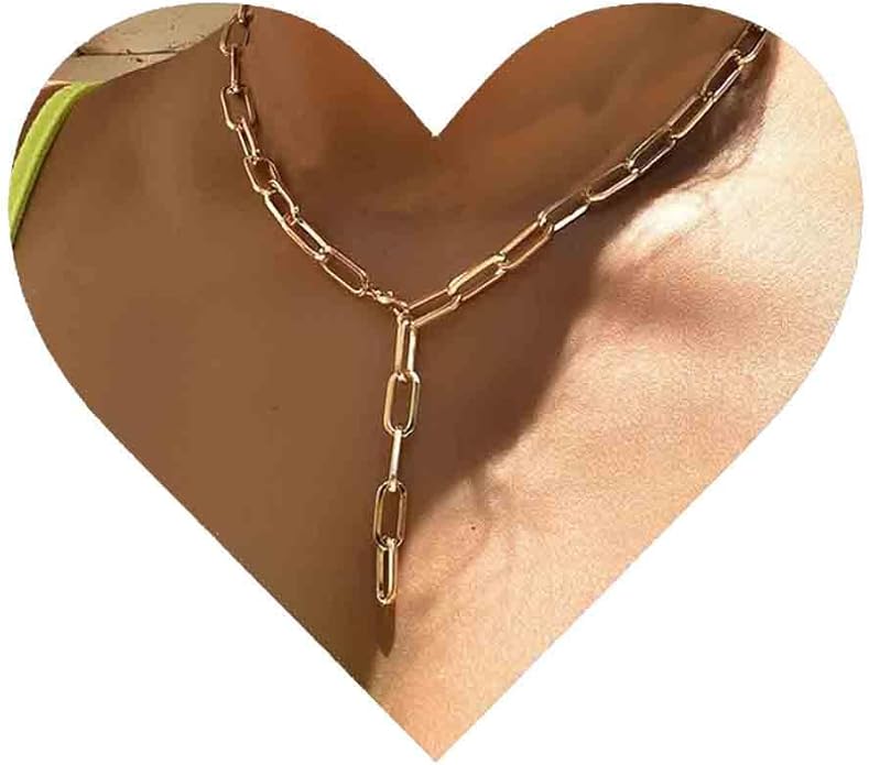 Boho Link Chain Y Necklace Gold