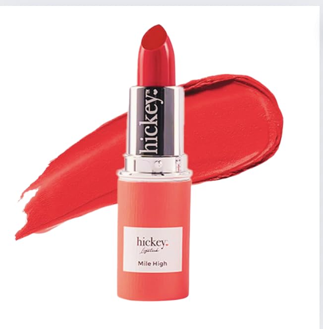 Hickey Lipstick Organic Mile High Perfect Red Lipstick REFILL - Moisturizing And Long Lasting Lipstick for Women - Gluten Free, Vegan And Organic - Highly Pigmented Velvet Finish
