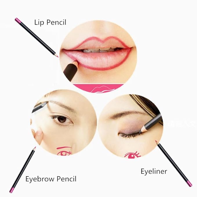 AKOAK Wooden Women's Lip Pencil, Waterproof Cosmetic Lipstick
