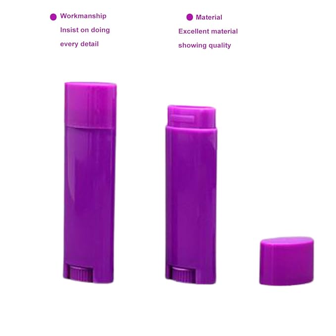 5ml 25Pcs Empty Oval Deodorant Lip Deodorants(Purple)