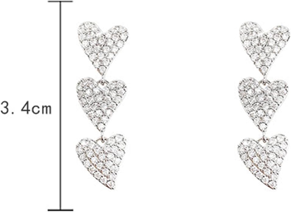 Vintage Heart Drop Earrings Long Heart