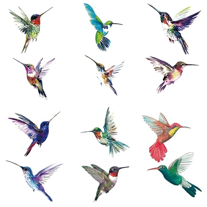 WEETUU 24 Sheets Hummingbird Temporary Tattoo for Women Stickers (T09)