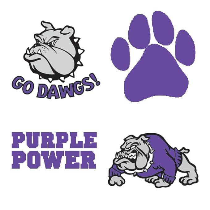 FashionTats Sport Spirit Temporary Tattoos | 100 Mini (Purple Dawgs)