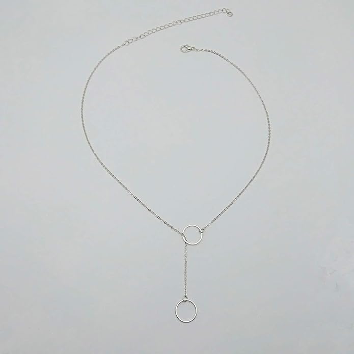 Creative Y-shaped Necklace Hollow Ring Necklace Chain Jewelry