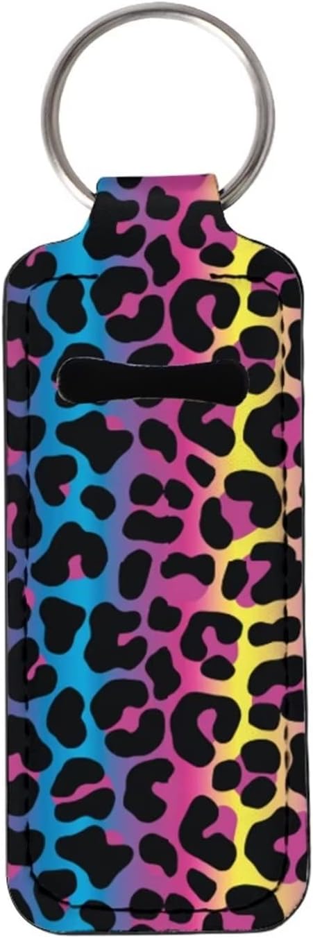 Chapstick Holder Rainbow Leopard Pattern Lip