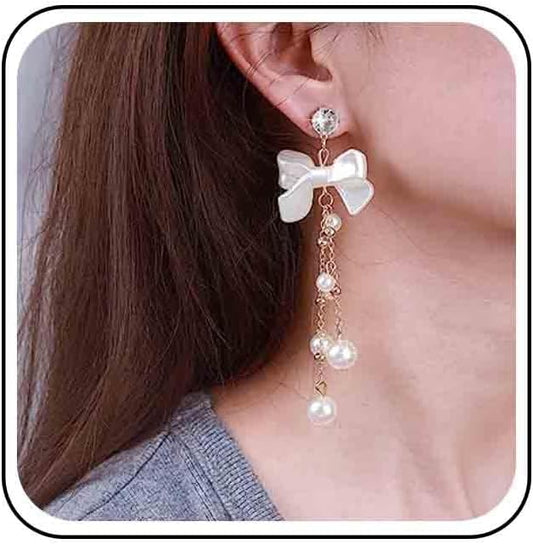 Vintage Crystal Pearl Drop Earrings Pearl