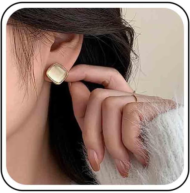 Vintage Square Opal Earrings Opal Square Stud Earrings