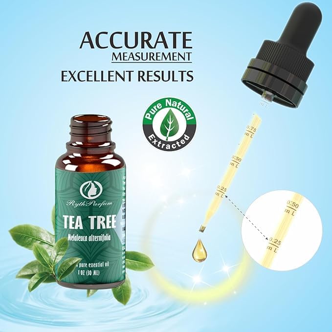 Pure Tea Tree Oil 30ML with ๐๐ซ๐๐๐ฎ๐๐ญ๐๐ ๐๐ฒ๐ ๐๐ซ๐จ๐ฉ๐ฉ๐๐ซ - Therapeutic Grade for Skin, Hair, Face,Toenails | 100% Natural Melaleuca Tea Tree Essential Oil for Face,Piercings, Scalp