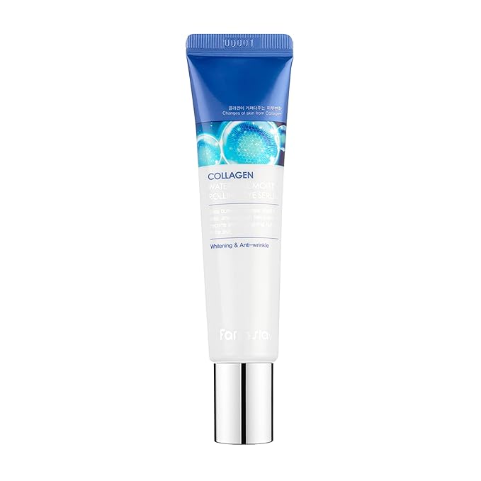 Farmstay Collagen Water Full Moist Rolling Eye Serum - Under Eye Serum Reduces Wrinkles and Fine Lines - Skincare Product with Shea Butter - 0.84 oz