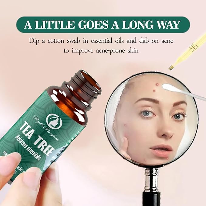 Pure Tea Tree Oil 30ML with ๐๐ซ๐๐๐ฎ๐๐ญ๐๐ ๐๐ฒ๐ ๐๐ซ๐จ๐ฉ๐ฉ๐๐ซ - Therapeutic Grade for Skin, Hair, Face,Toenails | 100% Natural Melaleuca Tea Tree Essential Oil for Face,Piercings, Scalp