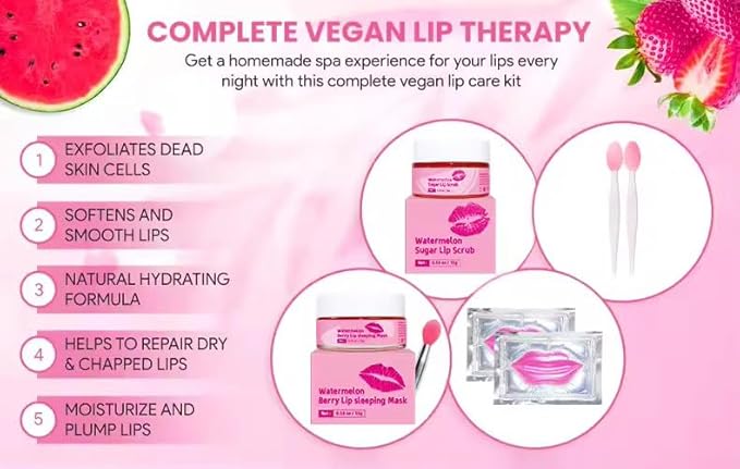5-in-1 lip care kit, Lip scrub sleeping
