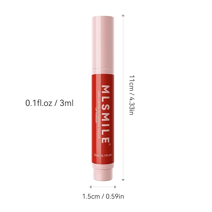 Pink Lip Tint Marker Lip Liner Hydrating And Waterproof Formula, Smudge Proof Water Lip Stain Long Lasting High Pigmented Matte Liquid Lip Liner, Easy To Color, Precise Chisel Tip Marker Pen(01# PINK)