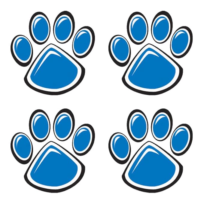 FashionTats Sport Spirit Temporary Tattoos | 100 Tattoos (Blue Paw)