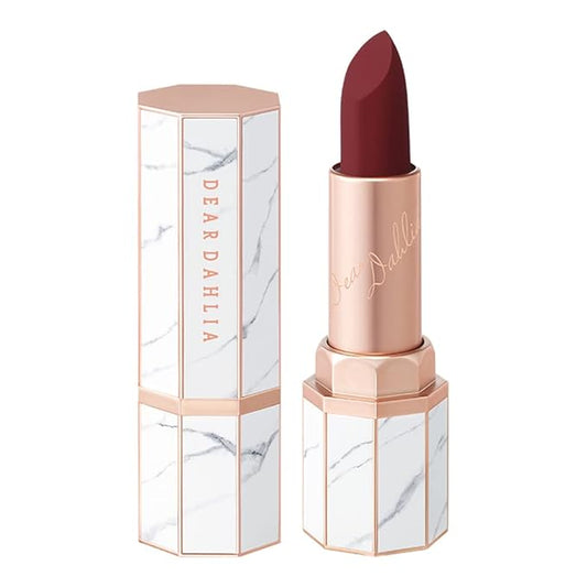 DEAR DAHLIA Lip Paradise Effortless Matte Lipstick EVA Vegan, Cruelty Free, Naturally Scented Essential Oils, High Pigment Color - Dark Red