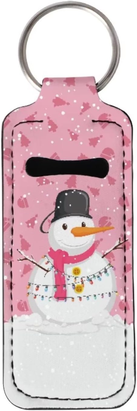 Women Girls Chapstick Holder Keychain Pink, Keyring