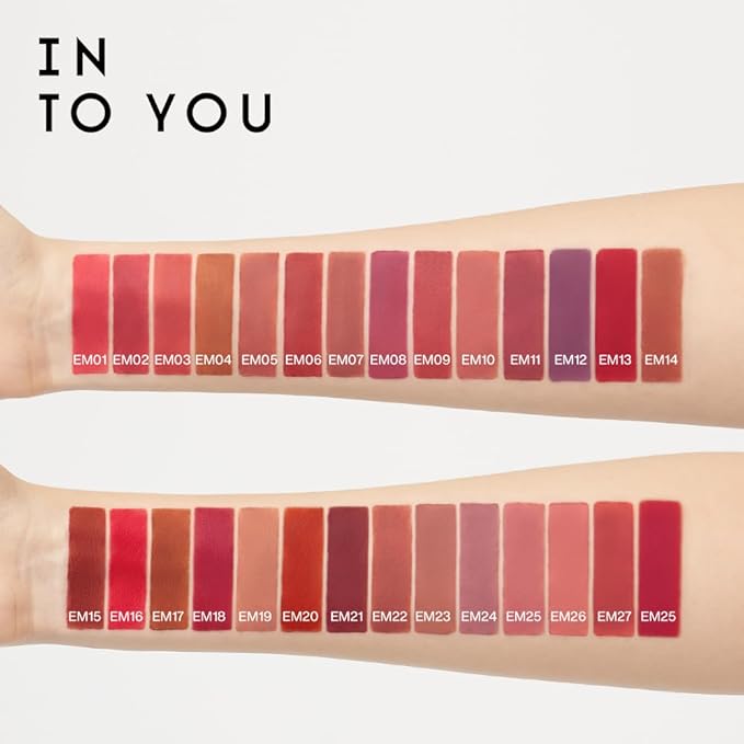 INTO YOU Matte Lipstick, Super Stay Lipstick for Women, Waterproof, Long Lasting Lipstick, High Impact Lipcolor with Lightweight Lip Mud Texture, Dual-use for Lips and Cheek, Red Lipstick (EM112)