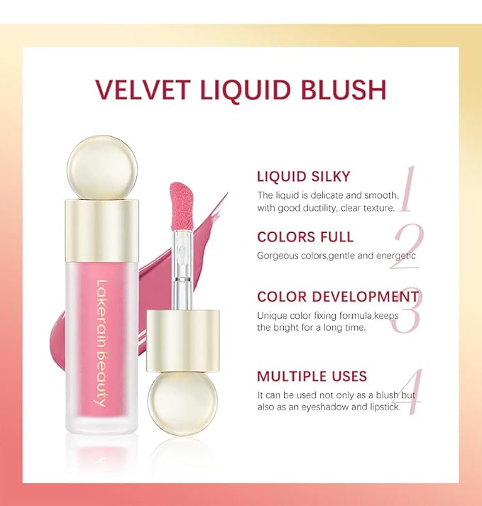 5 PCS Liquid Blush Soft Cream Face Blusher Blendable Feel