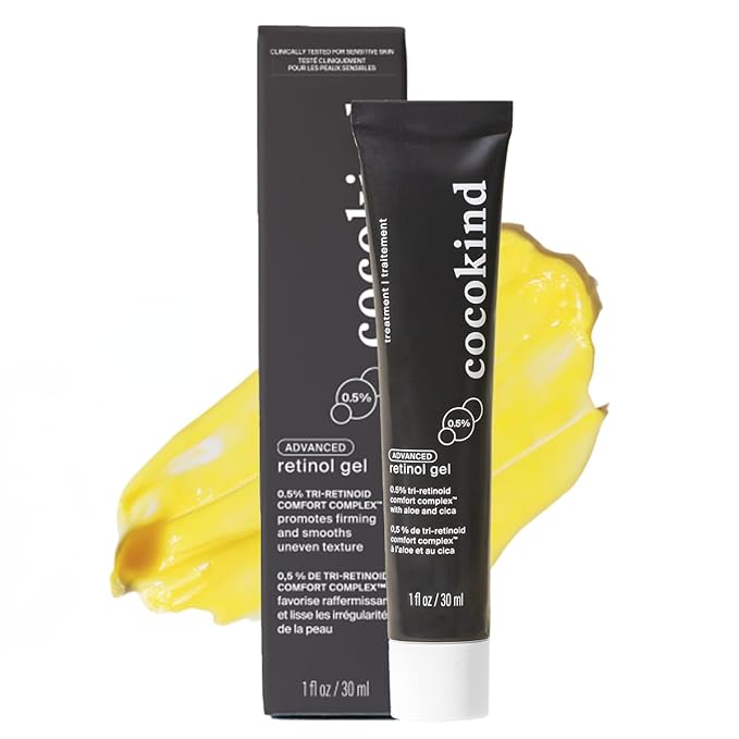 Cocokind Advanced Retinol Gel 0.5%, Improve the Appearance of Fine Lines and Uneven Texture without Irritation, Aloe and Cica to Prevent Dryness, 1 fl oz