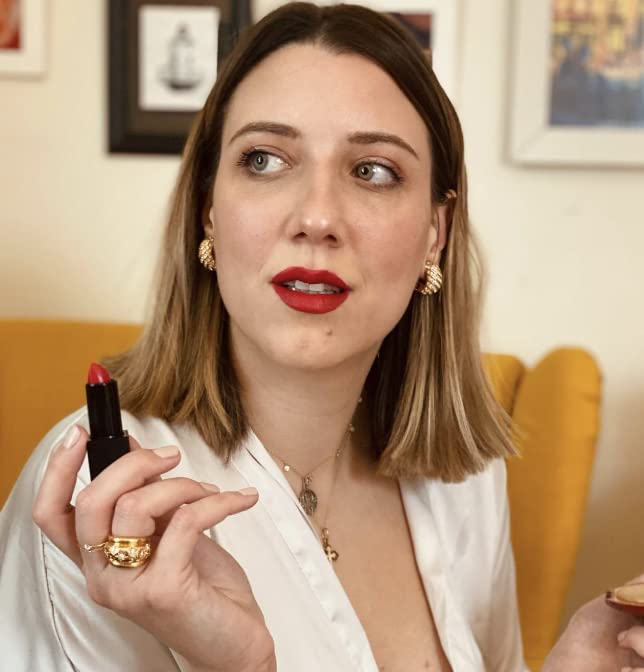 Semi-Matte Lipstick - Desire, Cool Red - Natural Moisturizing Ingredients for All Day Wear - Paraben-Free, Cruelty-Free, Vegan Formula - Hydrating Highly-Pigmented Lip Makeup