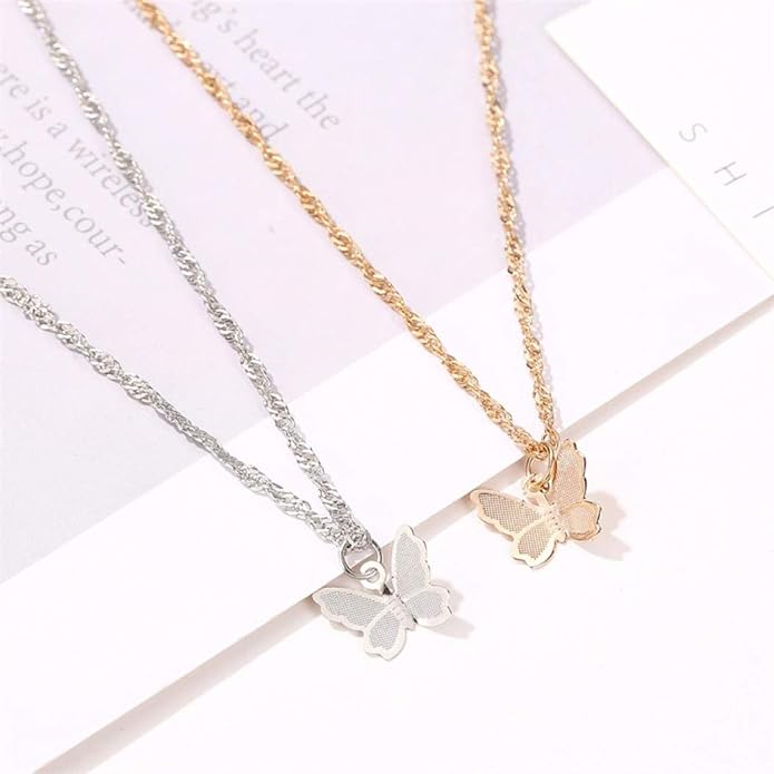 Fashion Necklace with Butterfly Pendant Clavicle