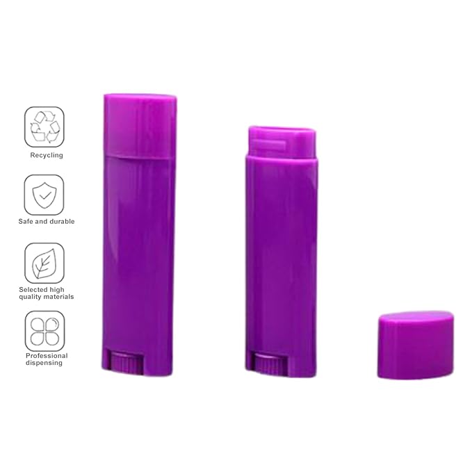 5ml 100Pcs Empty Oval Deodorant Lip Deodorants(Purple)