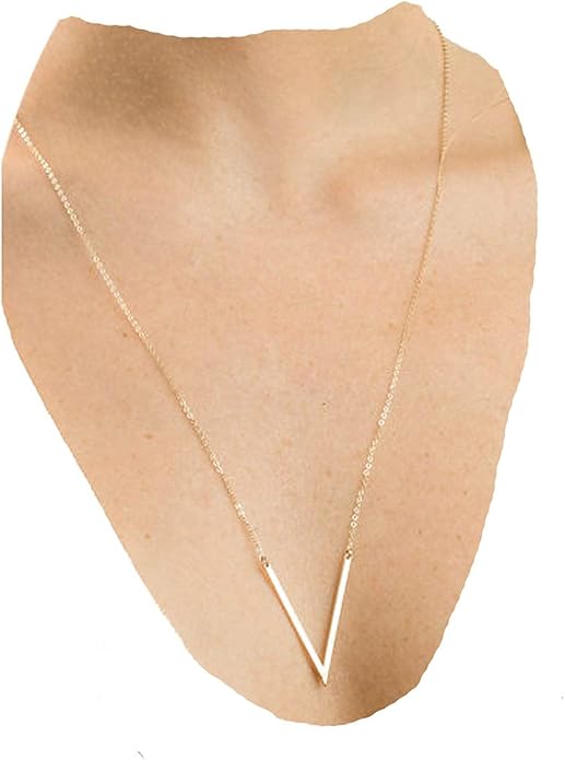 Letter V Pendant Necklace Monogram Necklace