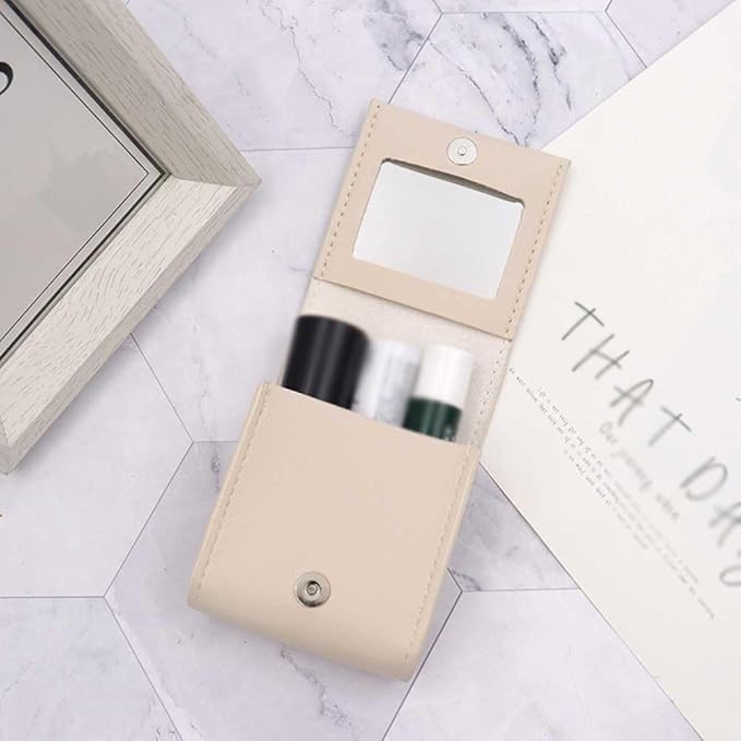 Teensery Leather Lipstick Case Portable Lip Gloss Bag Gloss