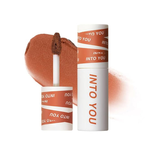 INTO YOU Matte Lipstick, Super Stay Lipstick for Women, Waterproof, Long Lasting Lipstick, High Impact Lipcolor with Lightweight Lip Mud Texture, Dual-use for Lips and Cheek, Brown Lipstick (EM03)