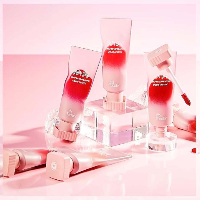 DIARO Lip Gloss, Lip Gloss Oil Matte Liquid Long Lasting High Impact Color,Non-Stick Cup Not Fade Waterproof Lip Gloss 24 Hours Women Matte Lip Stick -Cool Lip Feeling