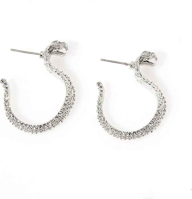 Vintage Snake Studs Earrings Gold Snake